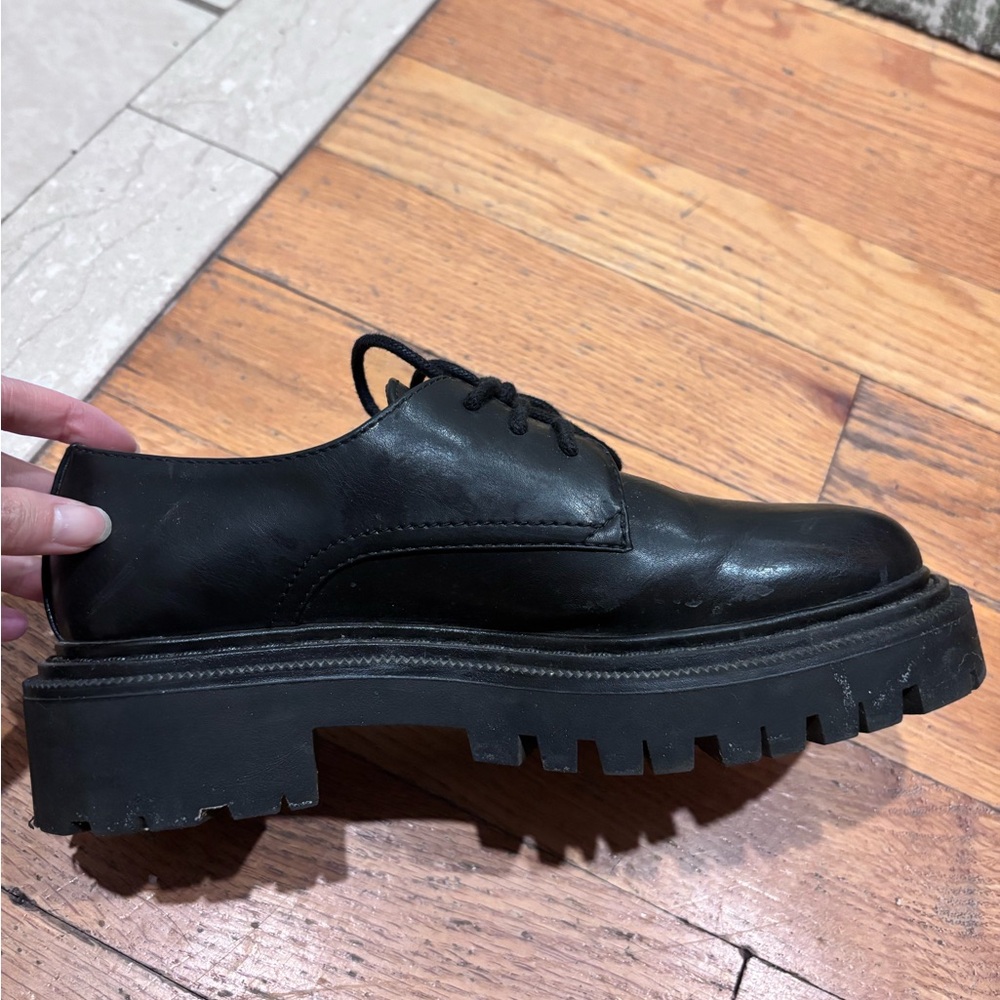 H&M Black Chunky Lace-Up Shoes